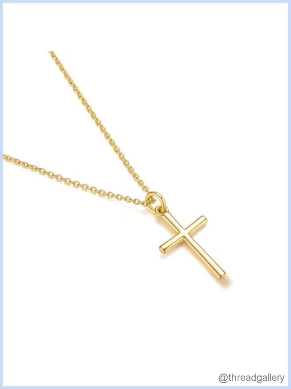 14k Gold Plated Cross Necklace for Women 18in Delicate Pendant